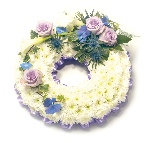 Wreath (Ribbon Edging ) LIlac and White