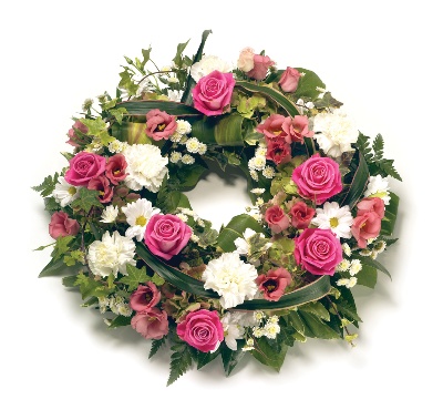 Wreath (Leaf Edging ) Pink and White