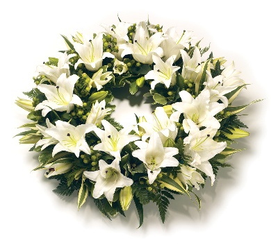Wreath (Lillies) White and Green