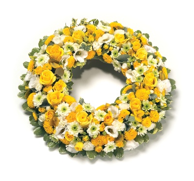 Wreath (Leaf Edging) Yellow and White
